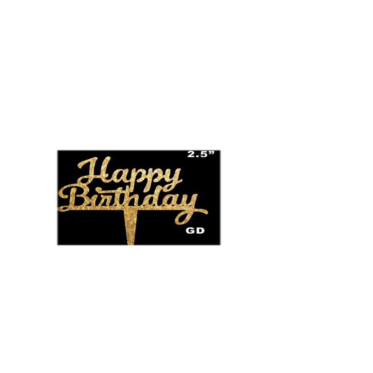 Mirror Acrylic Gold Cake Topper Happy Birthday