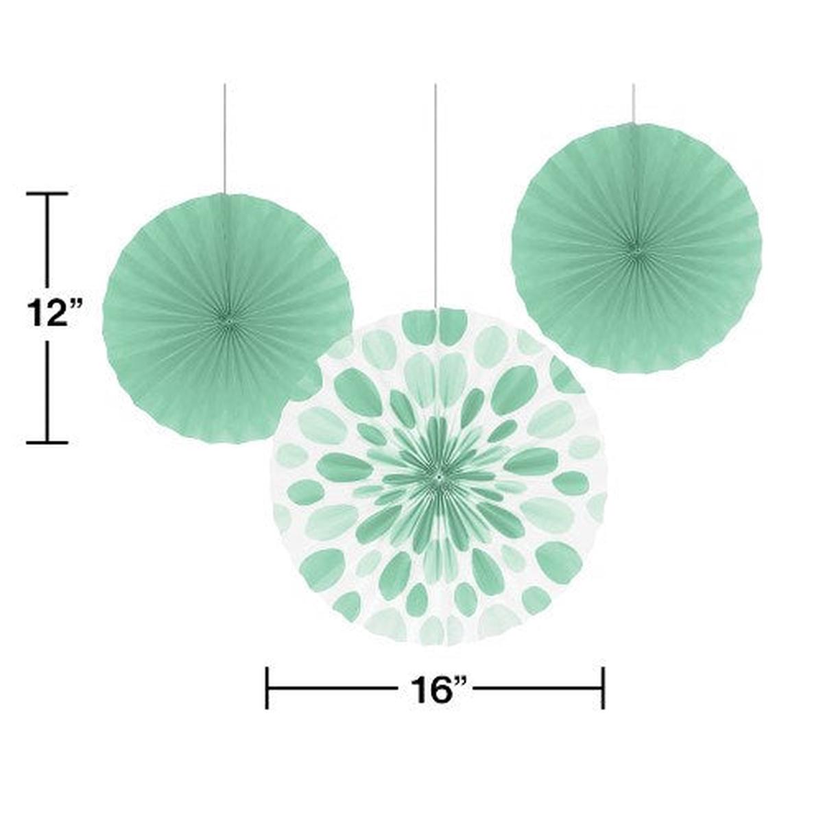 Paper Fans 12in 16in – Fresh Mint Dots