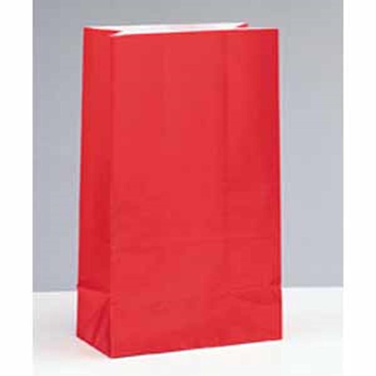 Red Paper Party Bag 12ct
