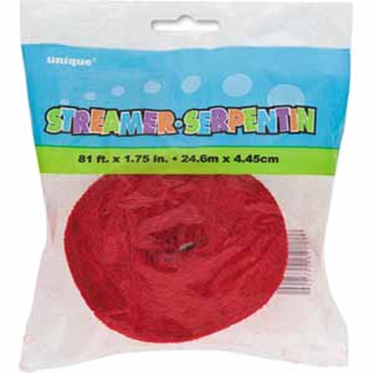 Crepe Streamer 81ft Red