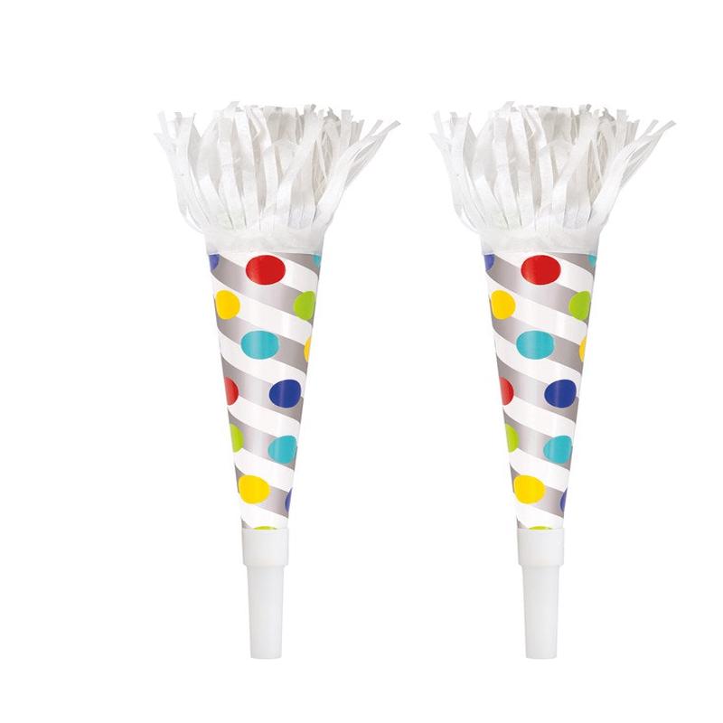 Dot Foil Fringe Horn 6ct