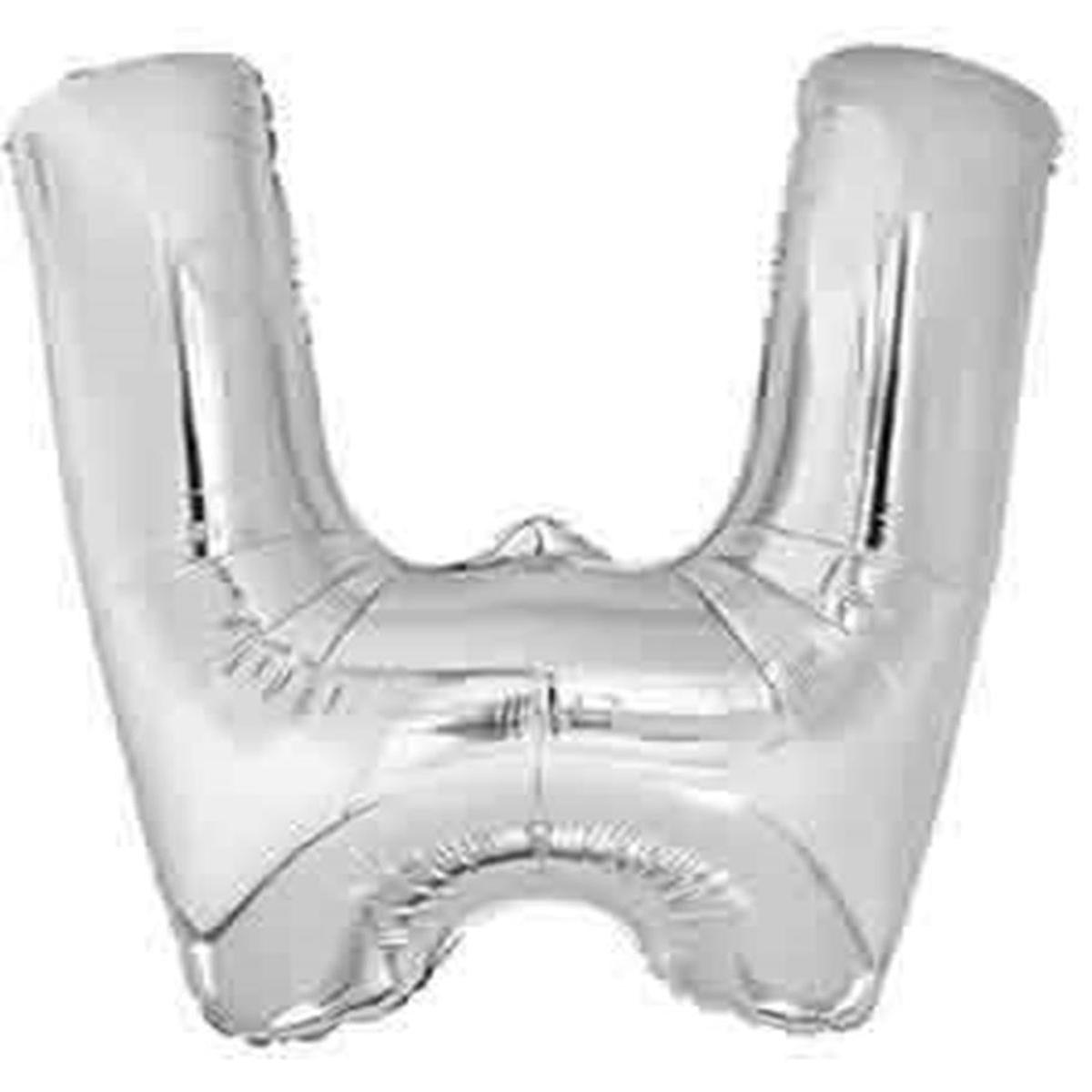Jumbo Foil Letter Balloon 34 inch Silver W