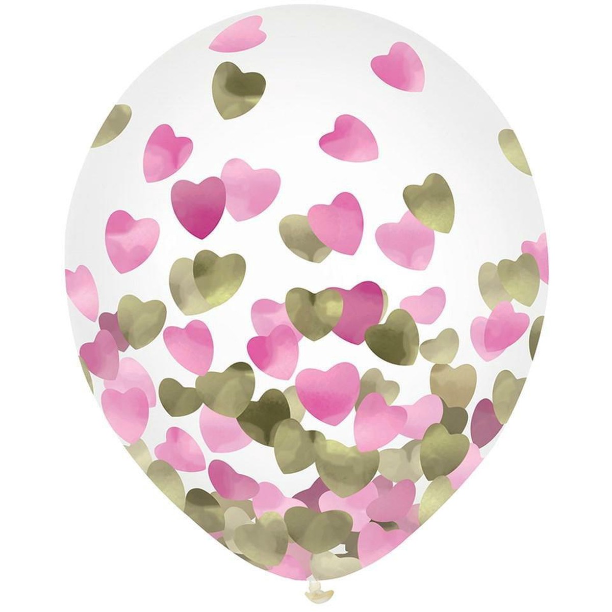 Latex Balloons with Heart Confetti 12 inch 6ct