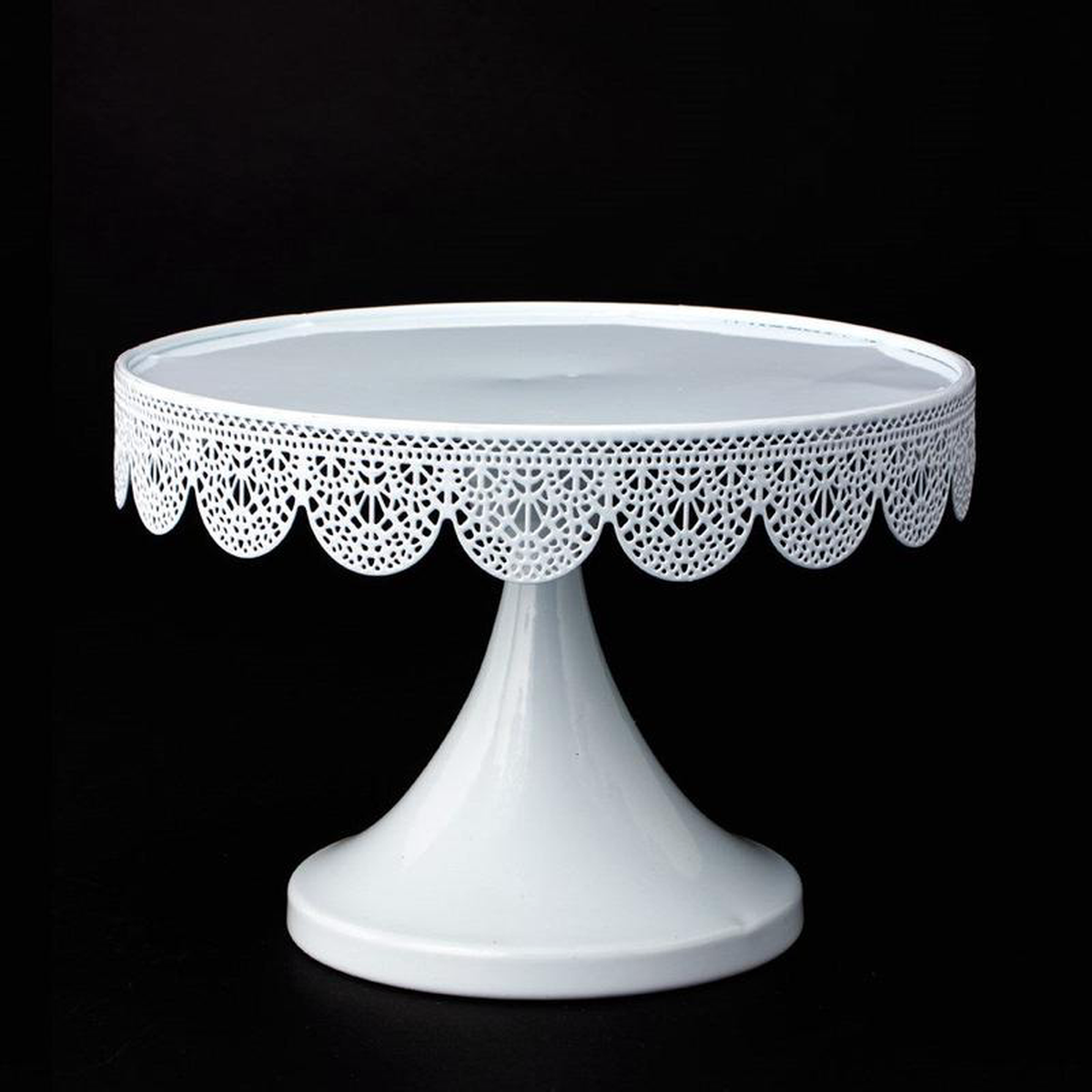 Metal Pedestal Eyelet Cake Stand 675in 8211 White