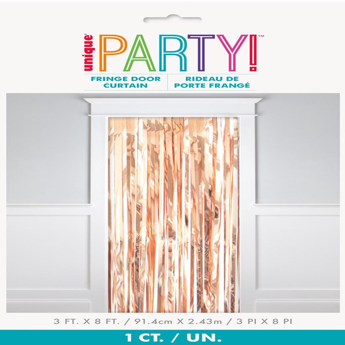 Rose Gold Fringe Door Curtain 3×8