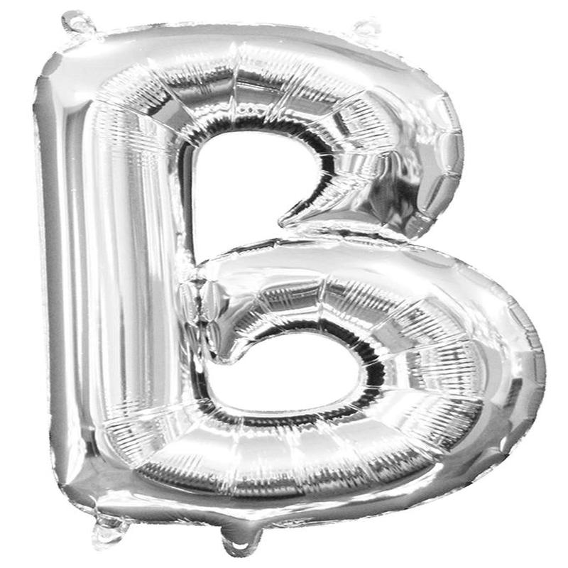 Balloon Air Filled Letter B Silver 16 inch 1ct