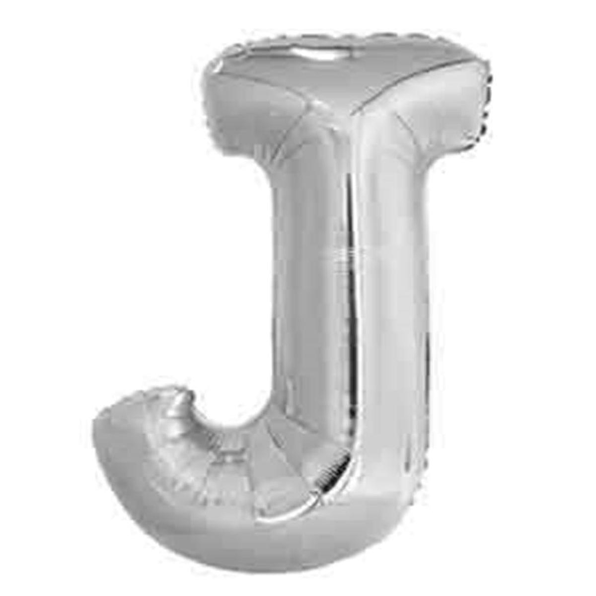 Jumbo Foil Letter Balloon 34 inch Silver J