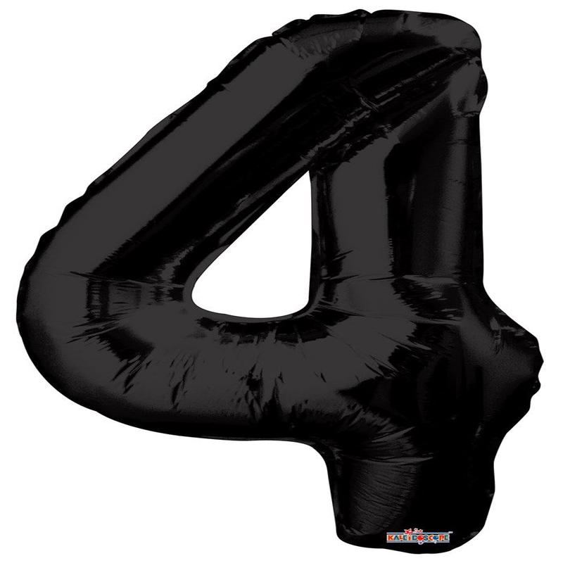 Jumbo Foil Number Balloon 34in Black – 4