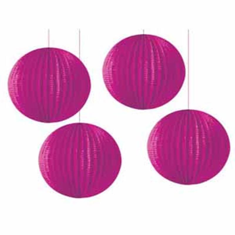 Lantern Raspberry Pink Asst 4ct