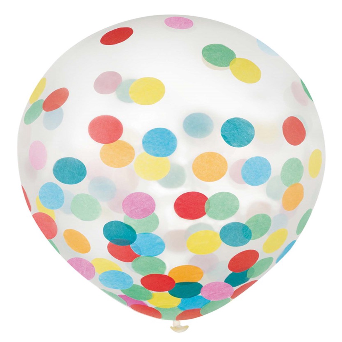 Latex Balloon Bright Multi Tissue Confetti 12 inch 6ct