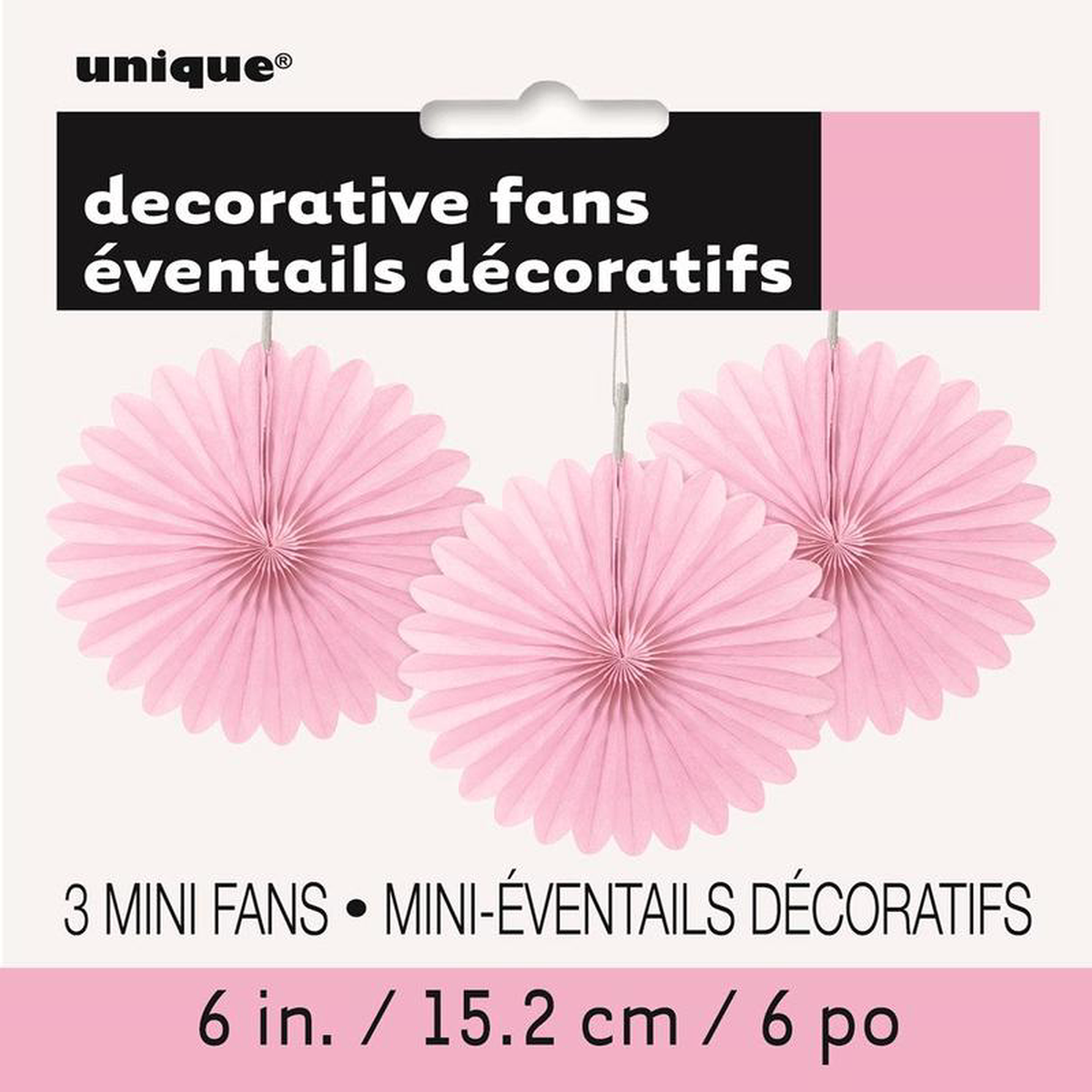 Lovely Pink Solid 68221 Tissue Paper Fans 3ct