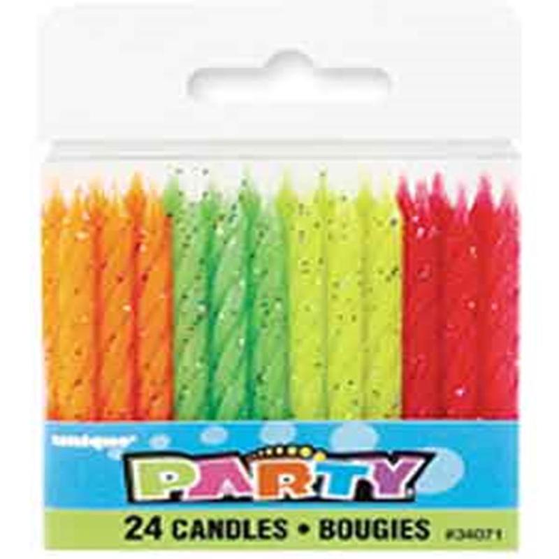 Neon Glitter Candle 2.5 24 C