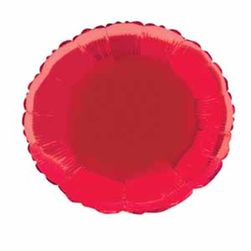 Red Solid Round Foil Balloon 18″, Bulk