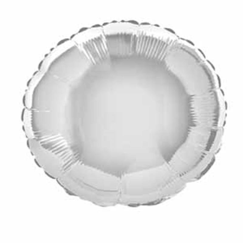 Silver Solid 18 inch Round Foil Balloon