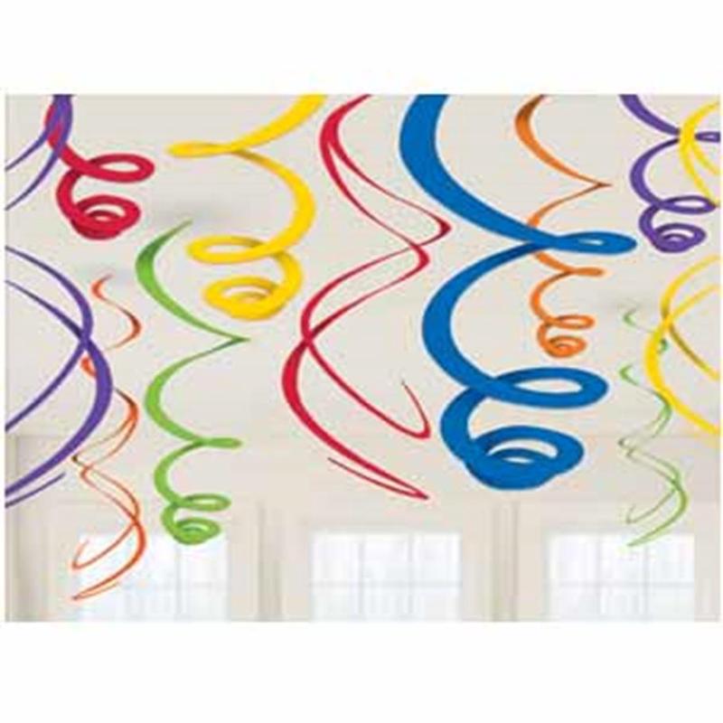 Swirl Decoration Rainbow 12ct