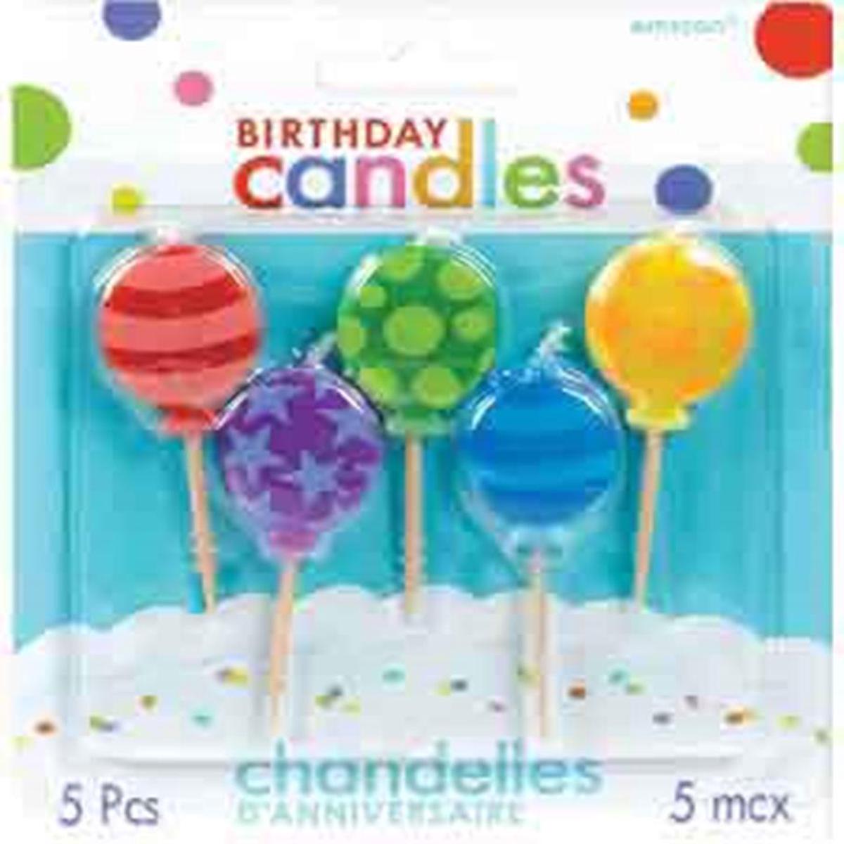 Bday Tooth Candle – Balloons 5ct
