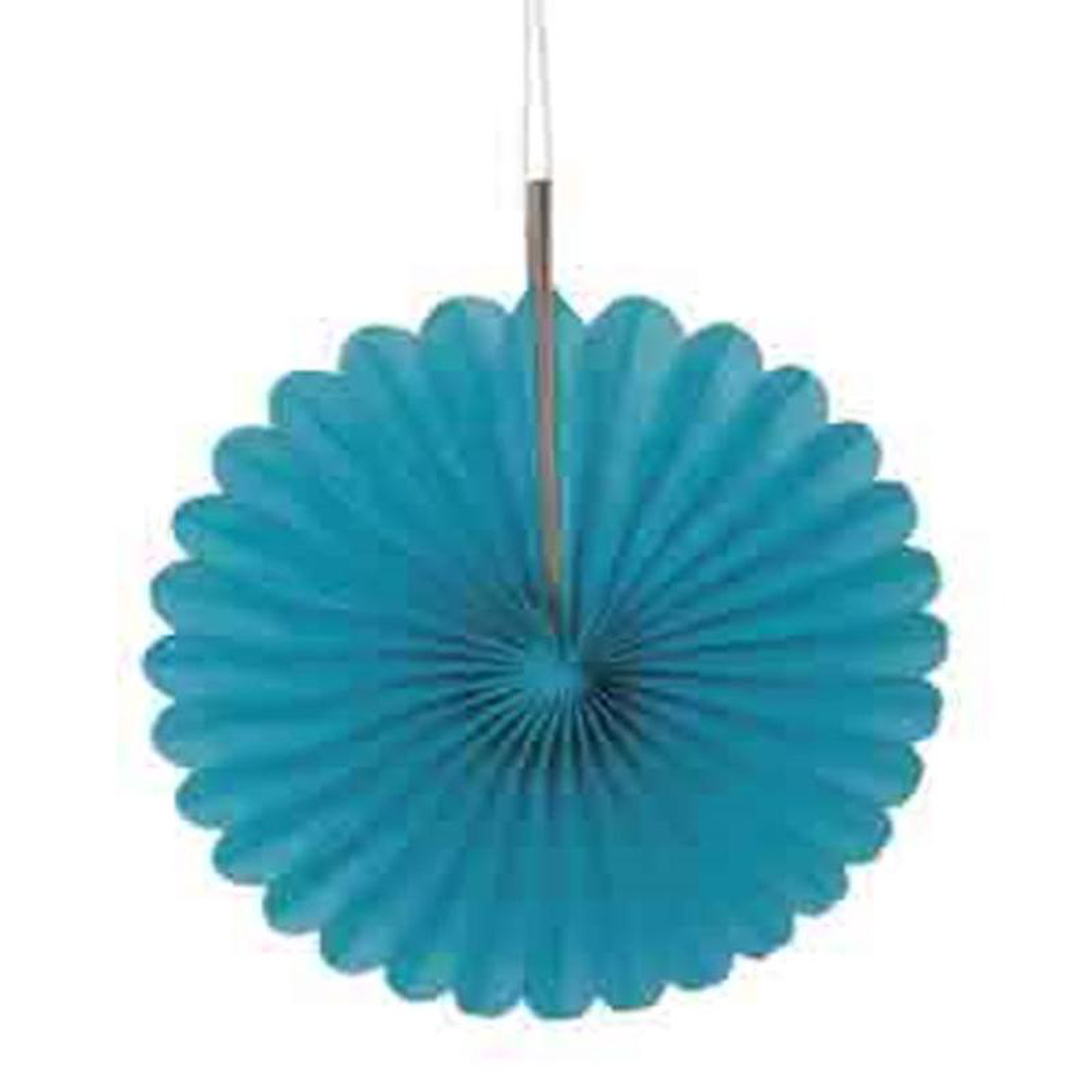 Caribbean Teal Solid 68221 Tissue Paper Fans 3ct