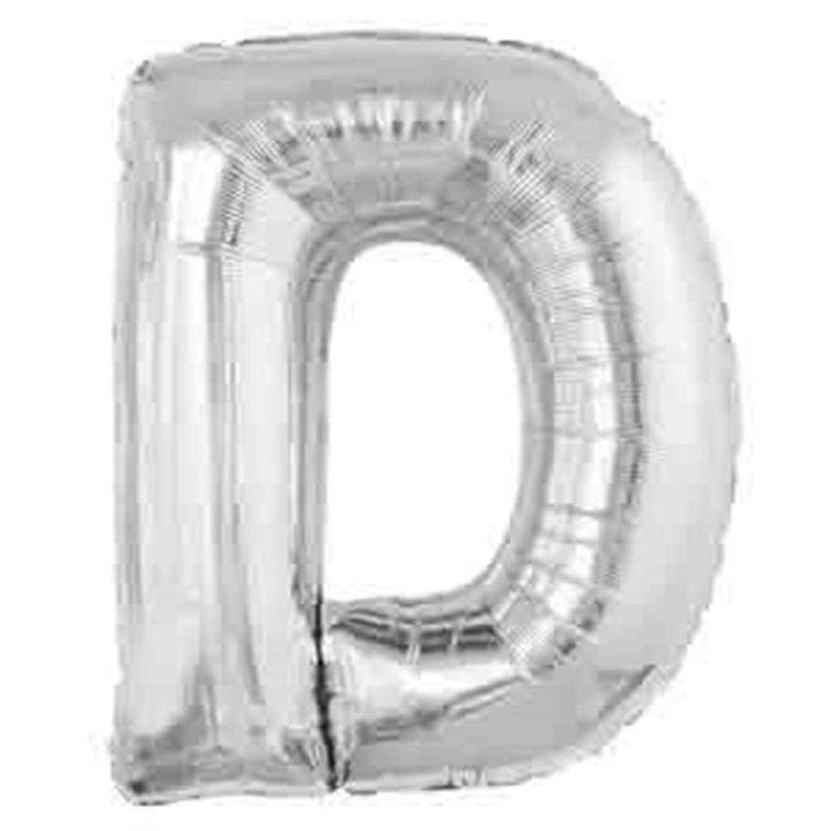 Jumbo Foil Letter Balloon 34 inch Silver D