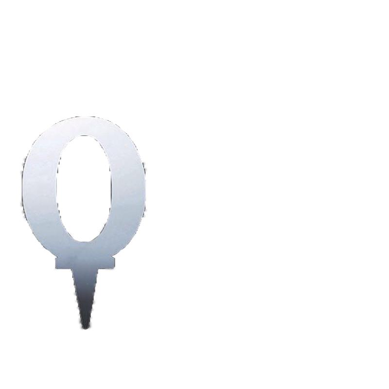 Mirror Acrylic Cake Topper no0 Silver