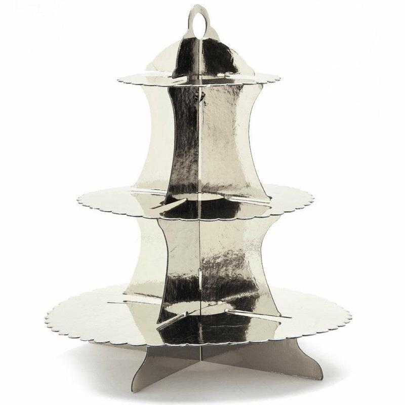 Scalloped Edge 3 Tier Cake Stand – Silver