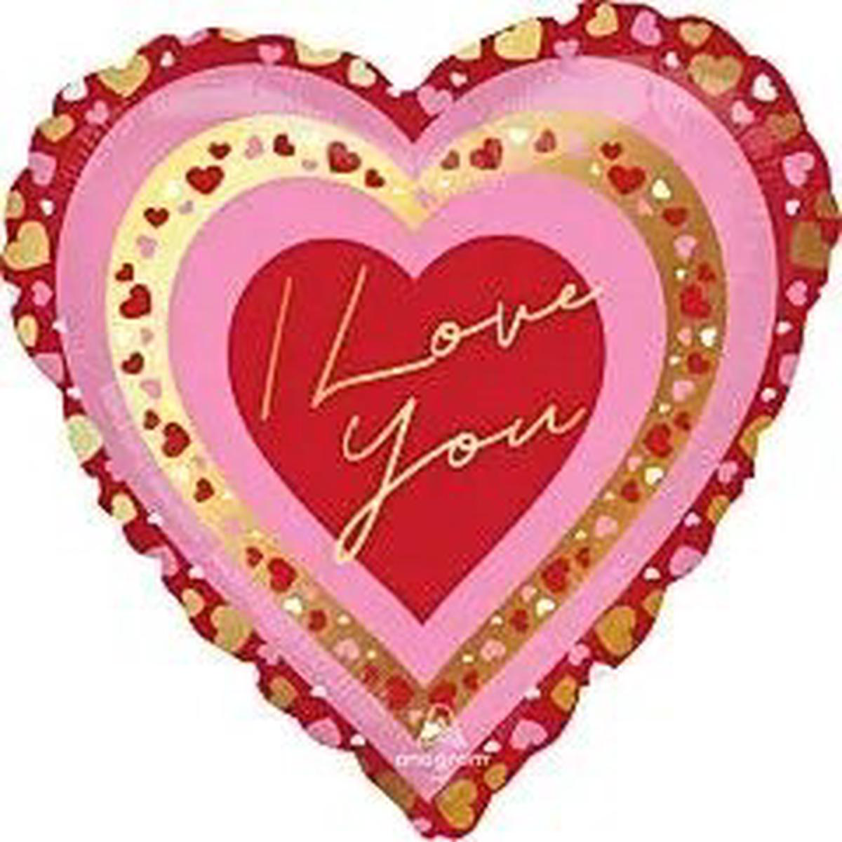Anagram 28 inch I Love You Pretty Hearts Foil Balloon