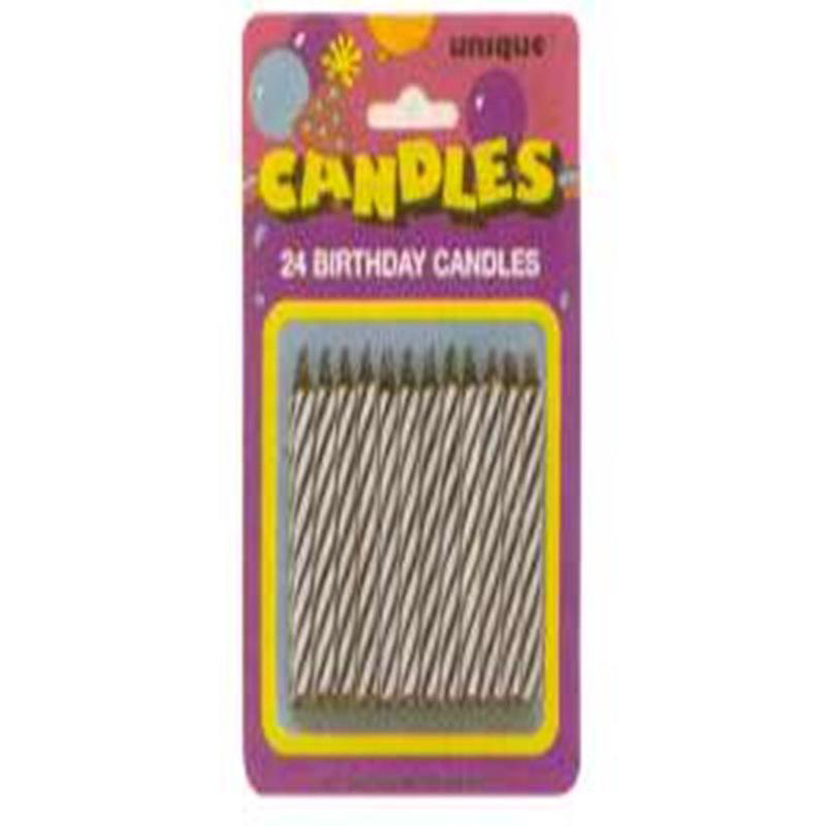 Black Spiral Birthday Candles 24ct