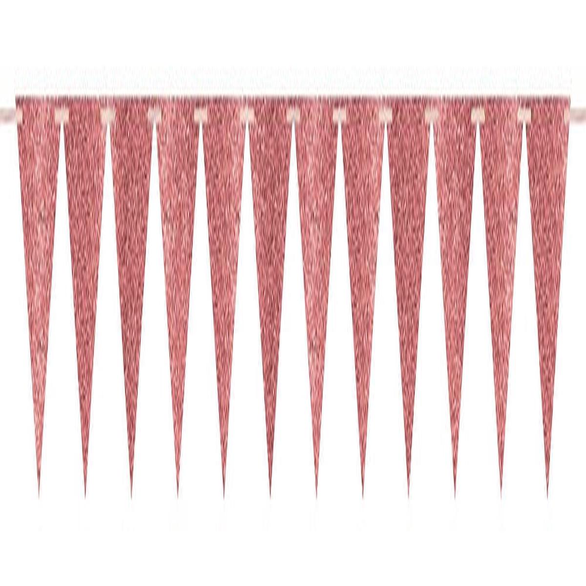 Large Paper Pennant Banner Sparkle Rose Gold 1ct