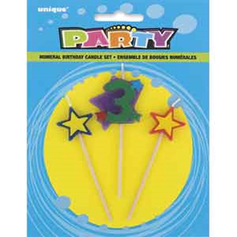 Star Birthday Candle Set – 3