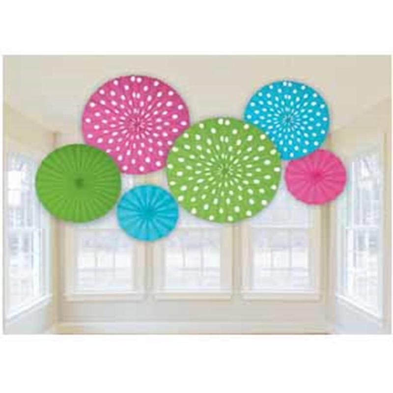 Hanging Fan Deco -Dots 6ct