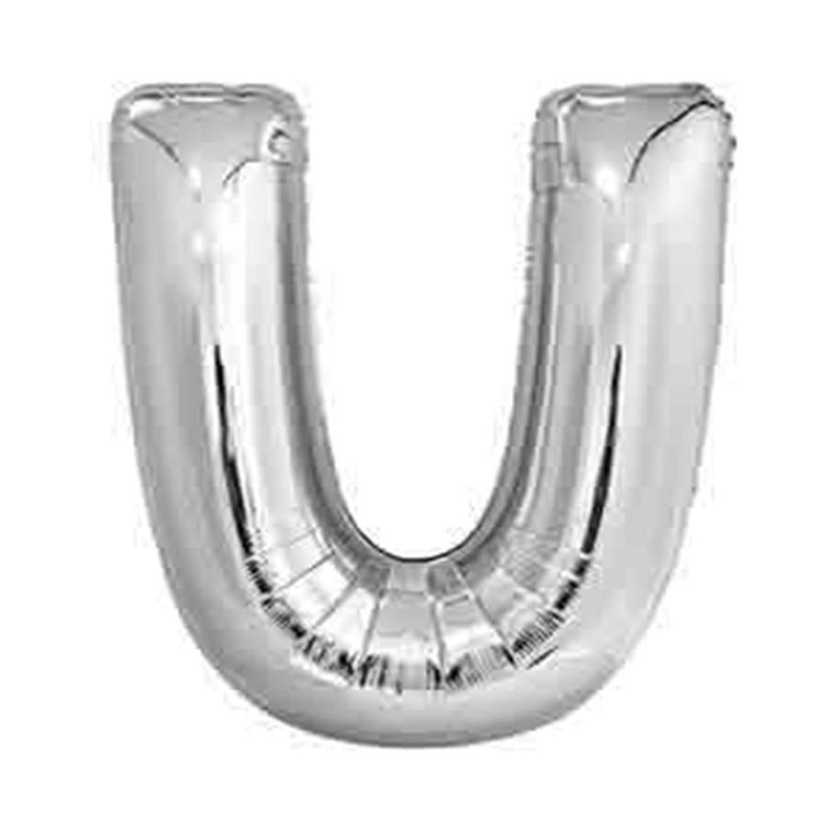 Jumbo Foil Letter Balloon 34 inch Silver U