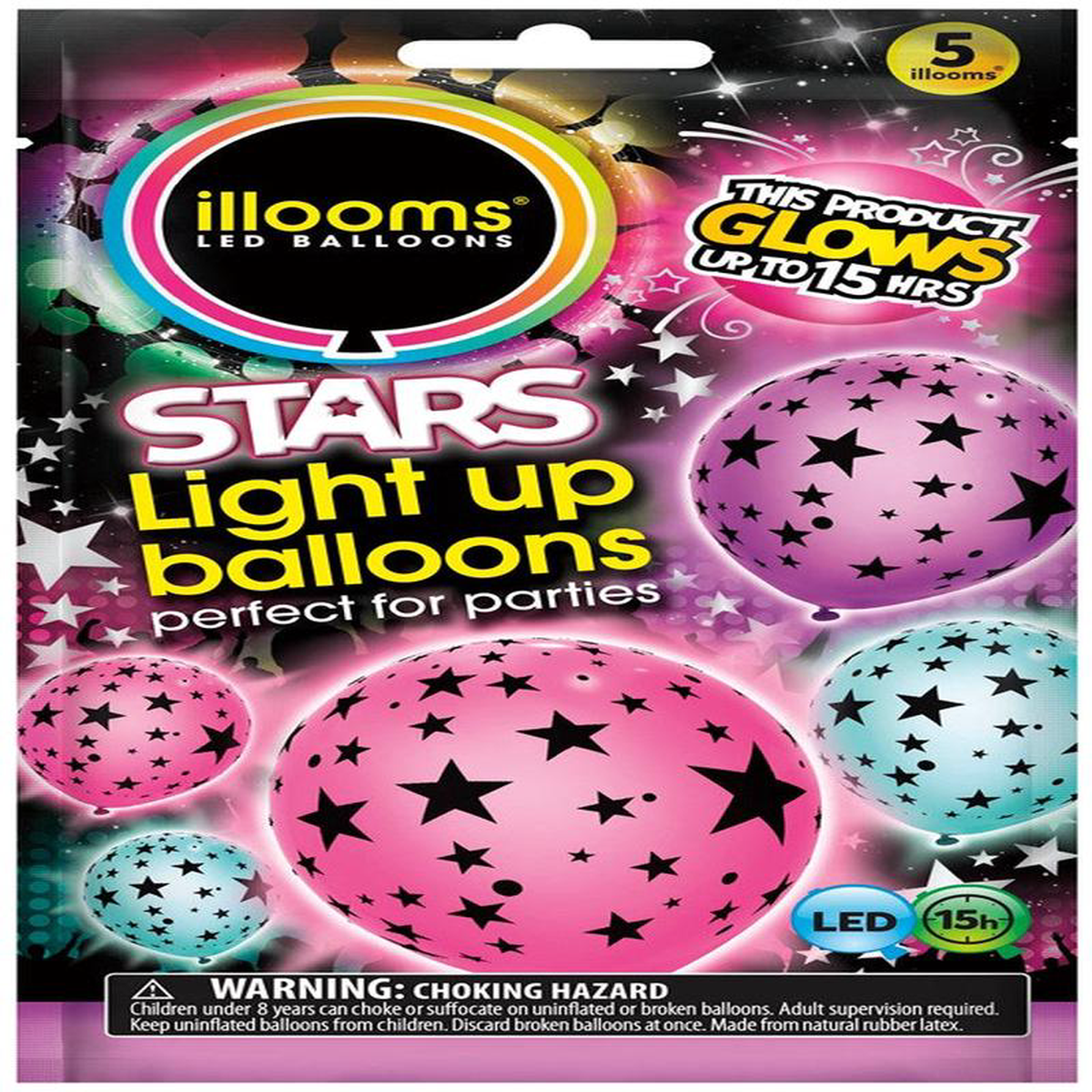 LED Balloon 5ct 8211 Star