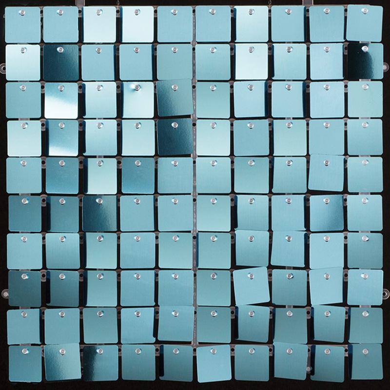 Sequin Shimmer Wall Panel in Blue 12 inch x 12 inch 1ct