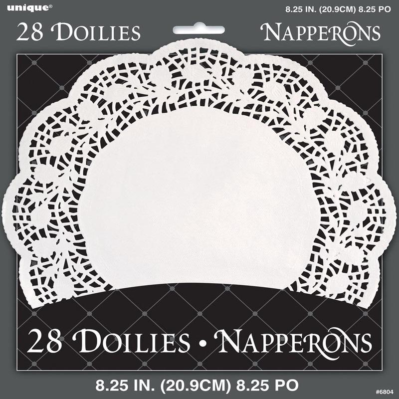 Unique Doilies 8.5 inch White 28ct