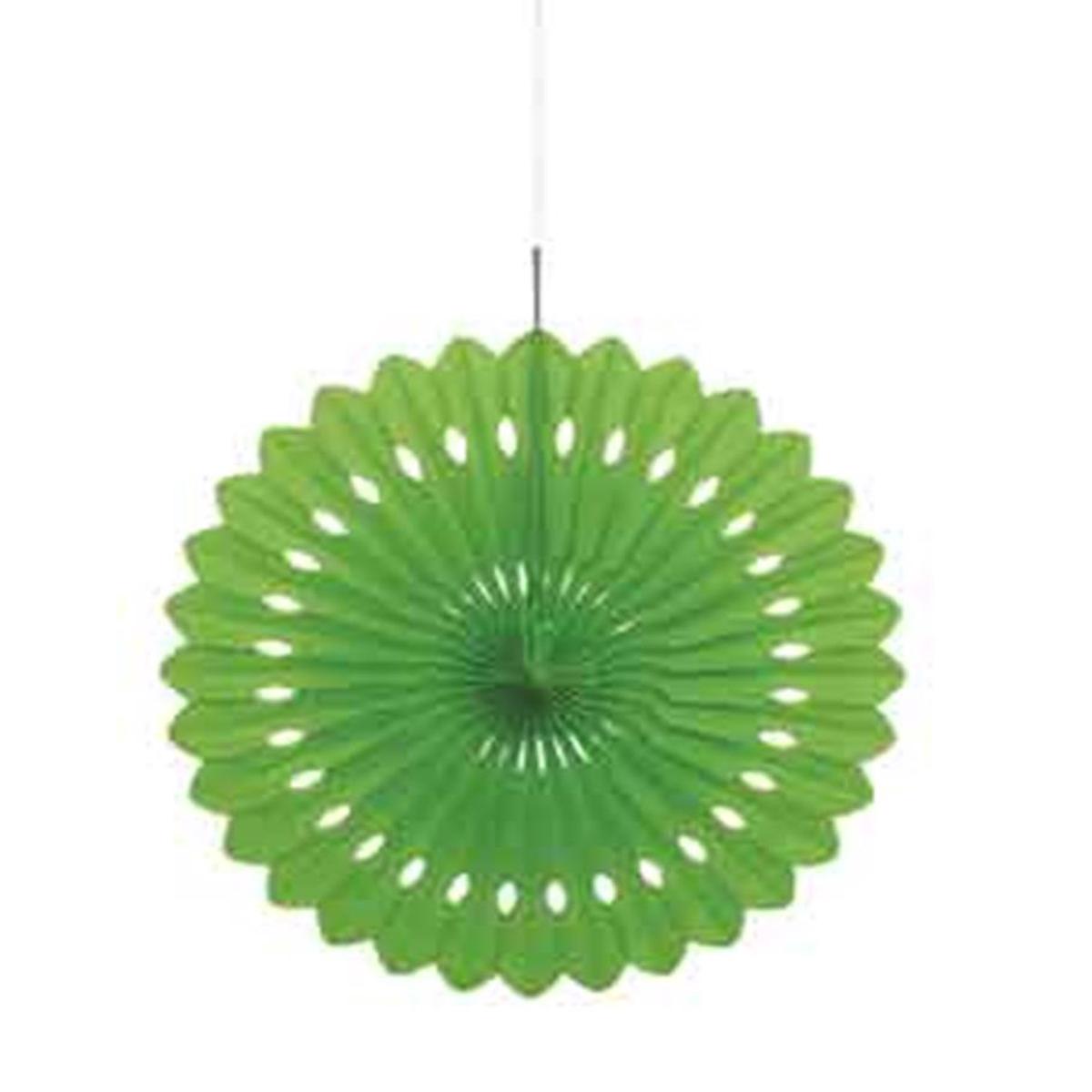 Lime Green Solid 16  Tissue Paper Fan