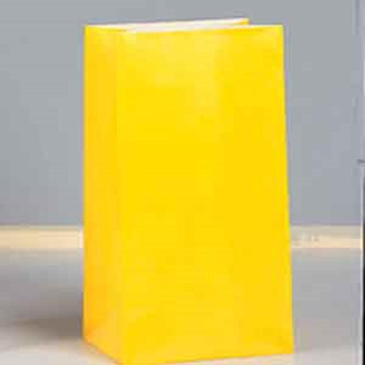 Yellow Paper Party Bag 12ct