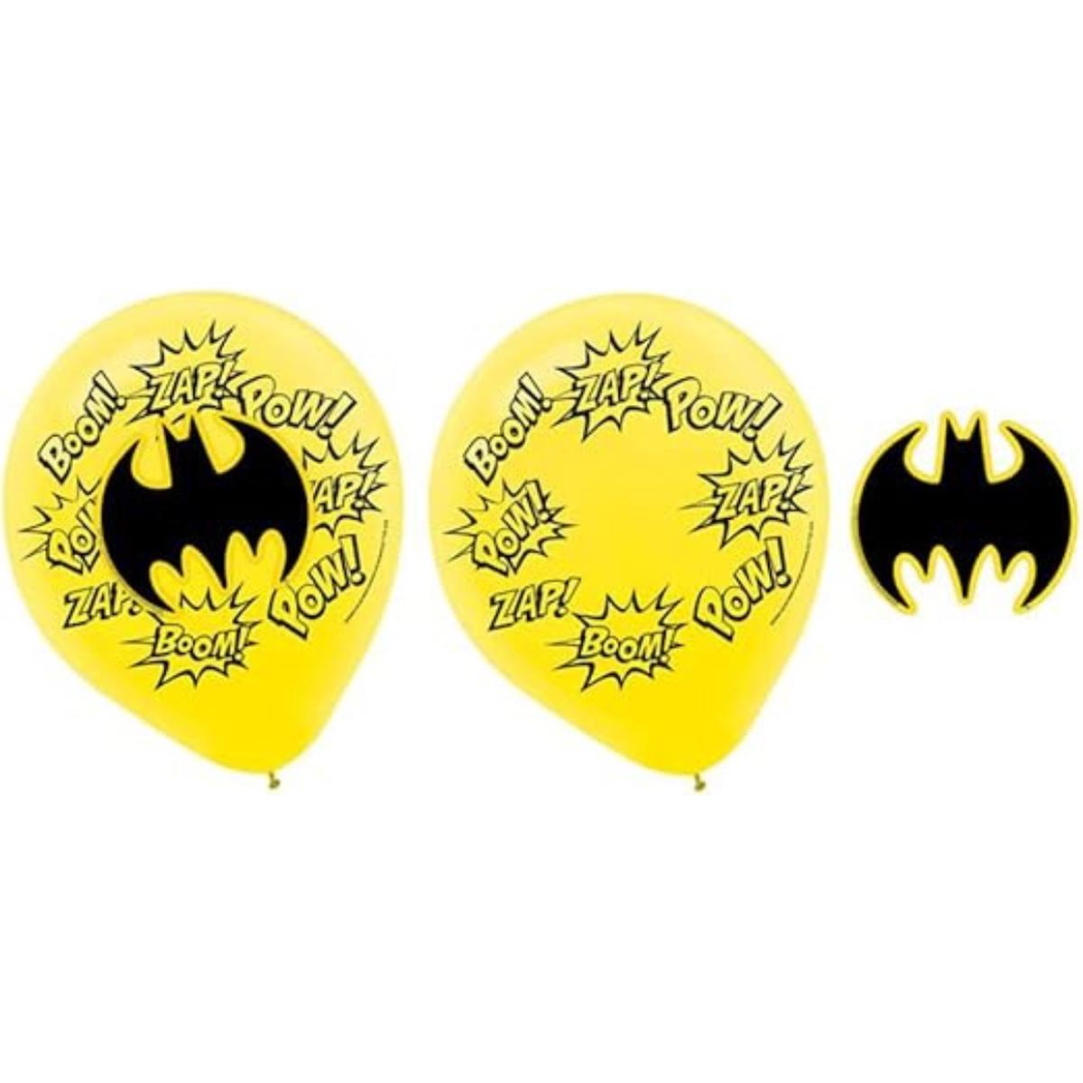 Batman Heroes Unite 30cm Latex Balloons & Paper Adhesive Add 6Pk