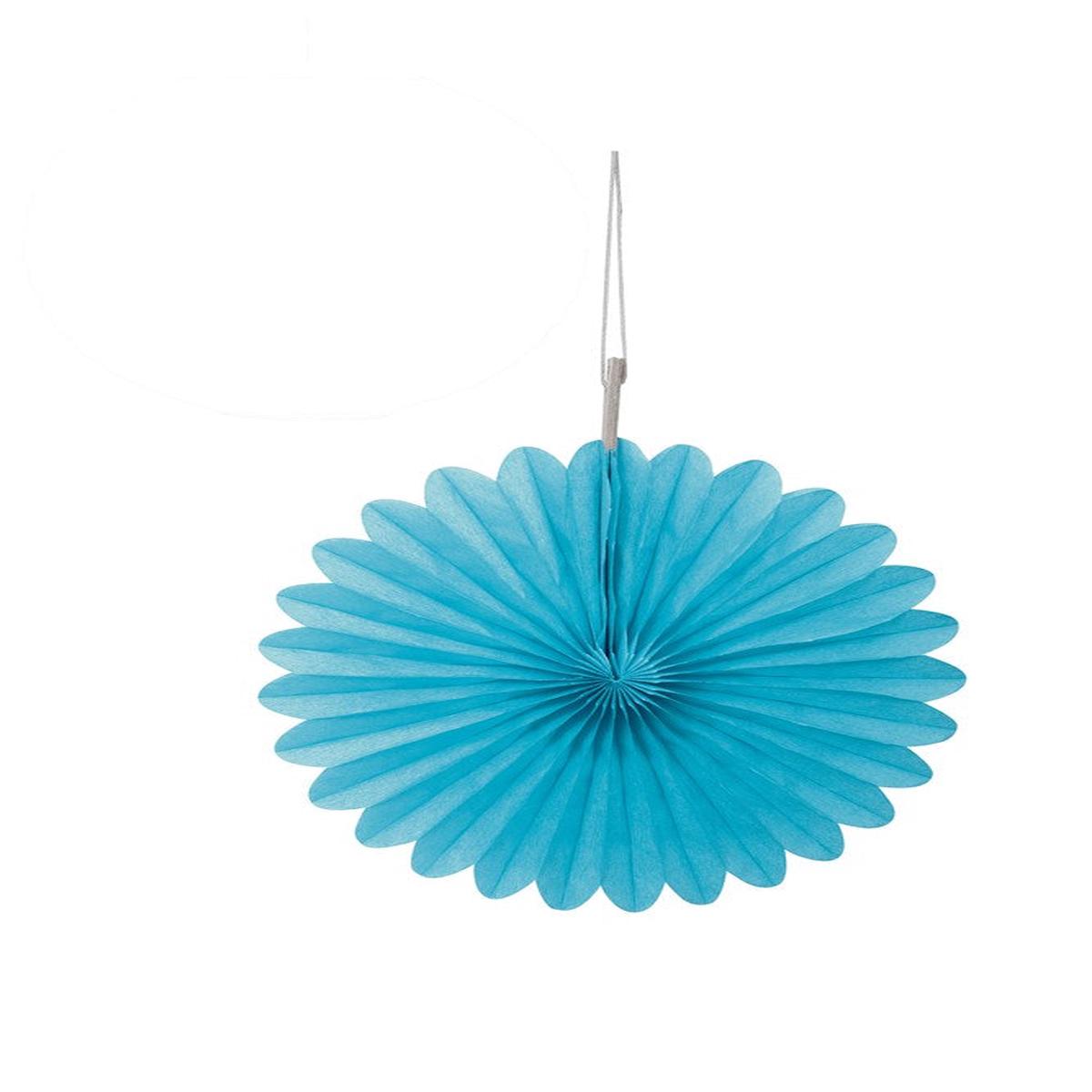 Powder Blue Solid 6  Tissue Paper Fans, 3ct