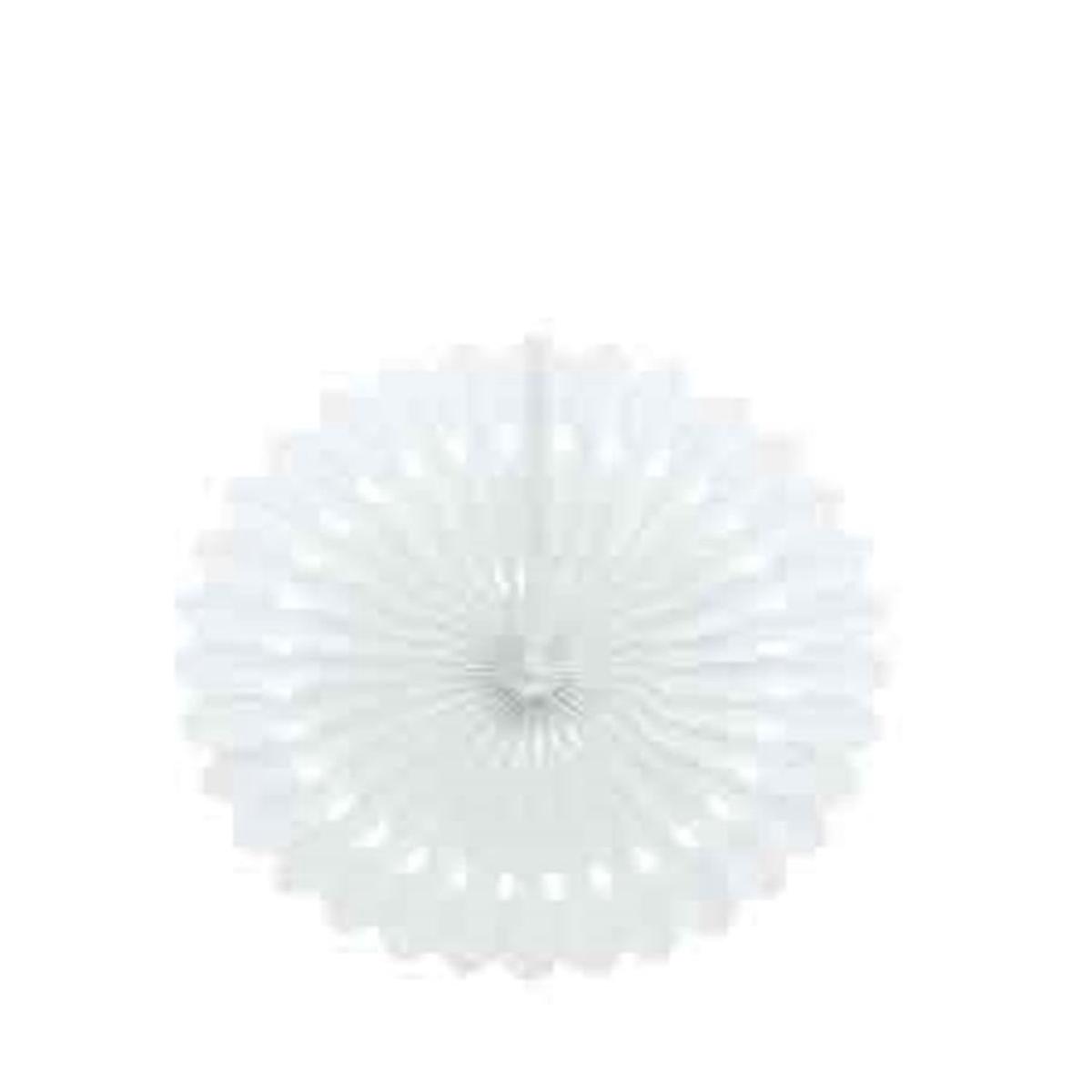 White Solid 16  Tissue Paper Fan
