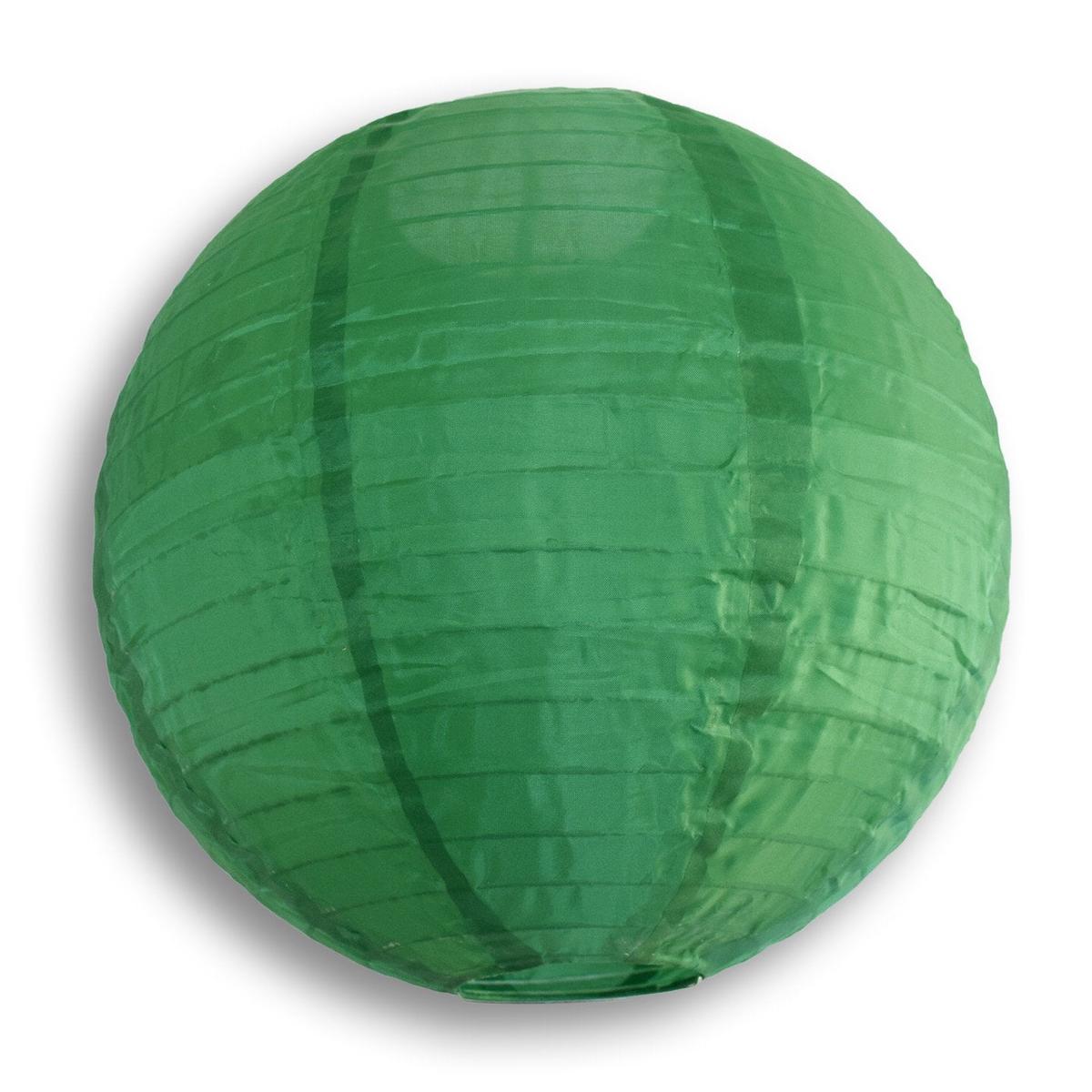 20" Emerald Green Shimmering Nylon Lantern, Even Ribbing, Durable, Hanging