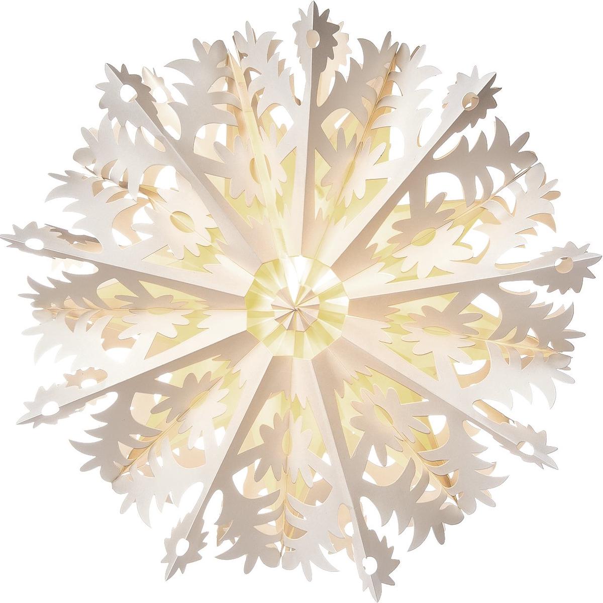 White Merletto Pizzelle Designer Paper Star Lantern