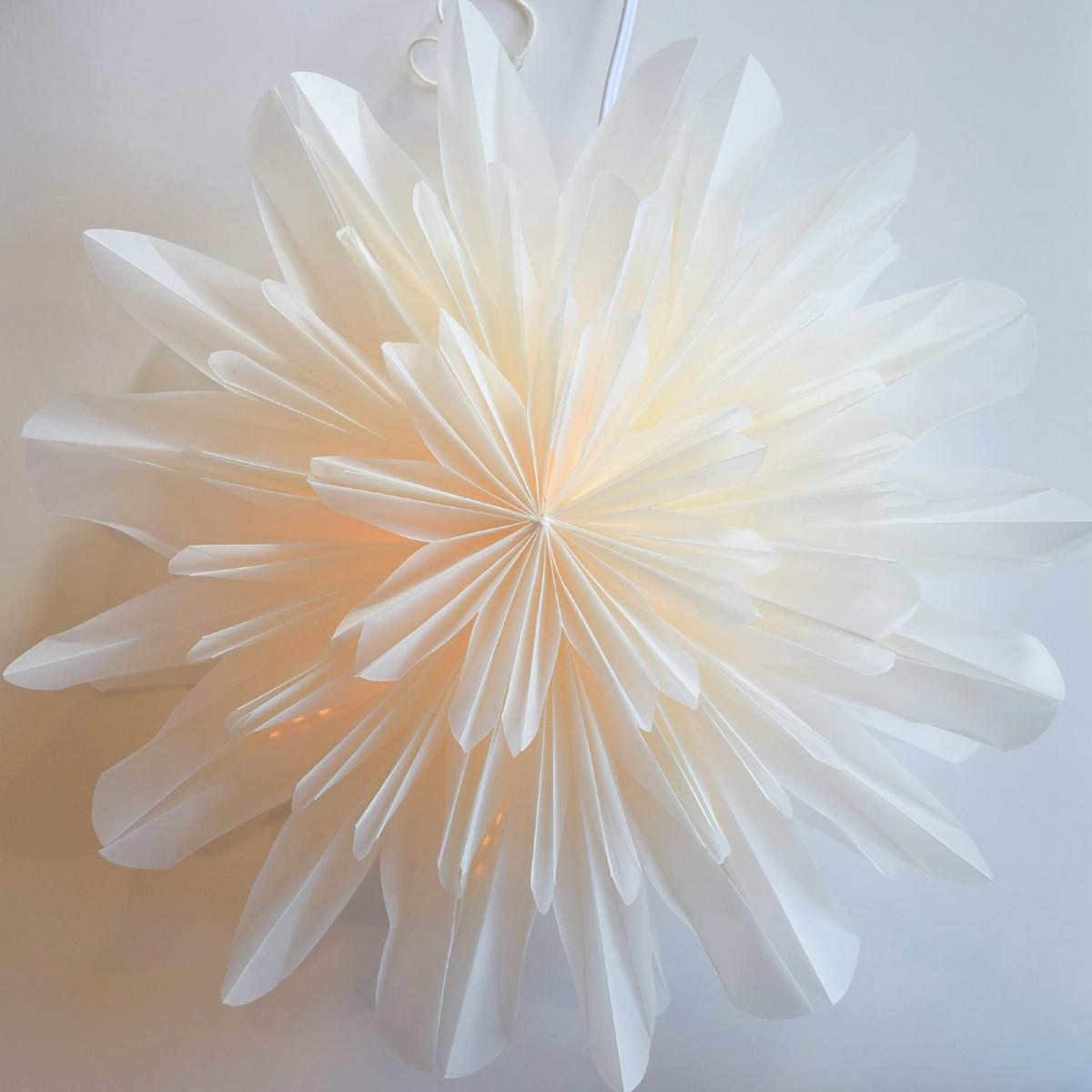 White Snowfall Snowflake Lantern Pizzelle Design - Great With or Without Lights - Ideal for Holiday and Snowflake Decorations, Weddings, Parties, and Home Decor