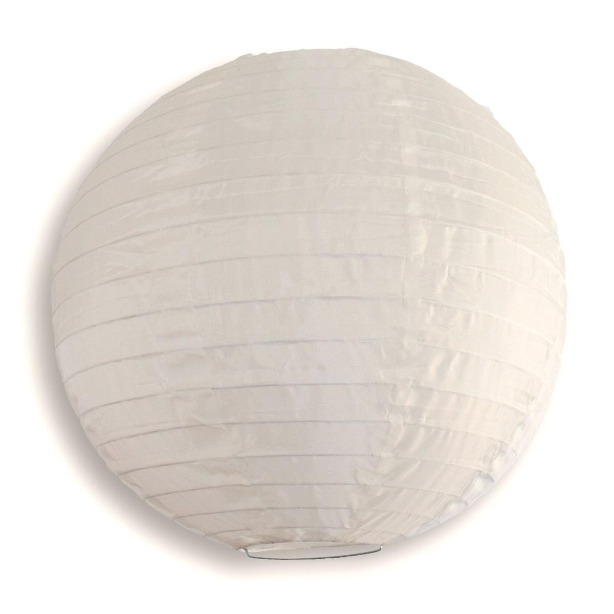 10" Beige Shimmering Nylon Lantern, Even Ribbing, Durable, Hanging