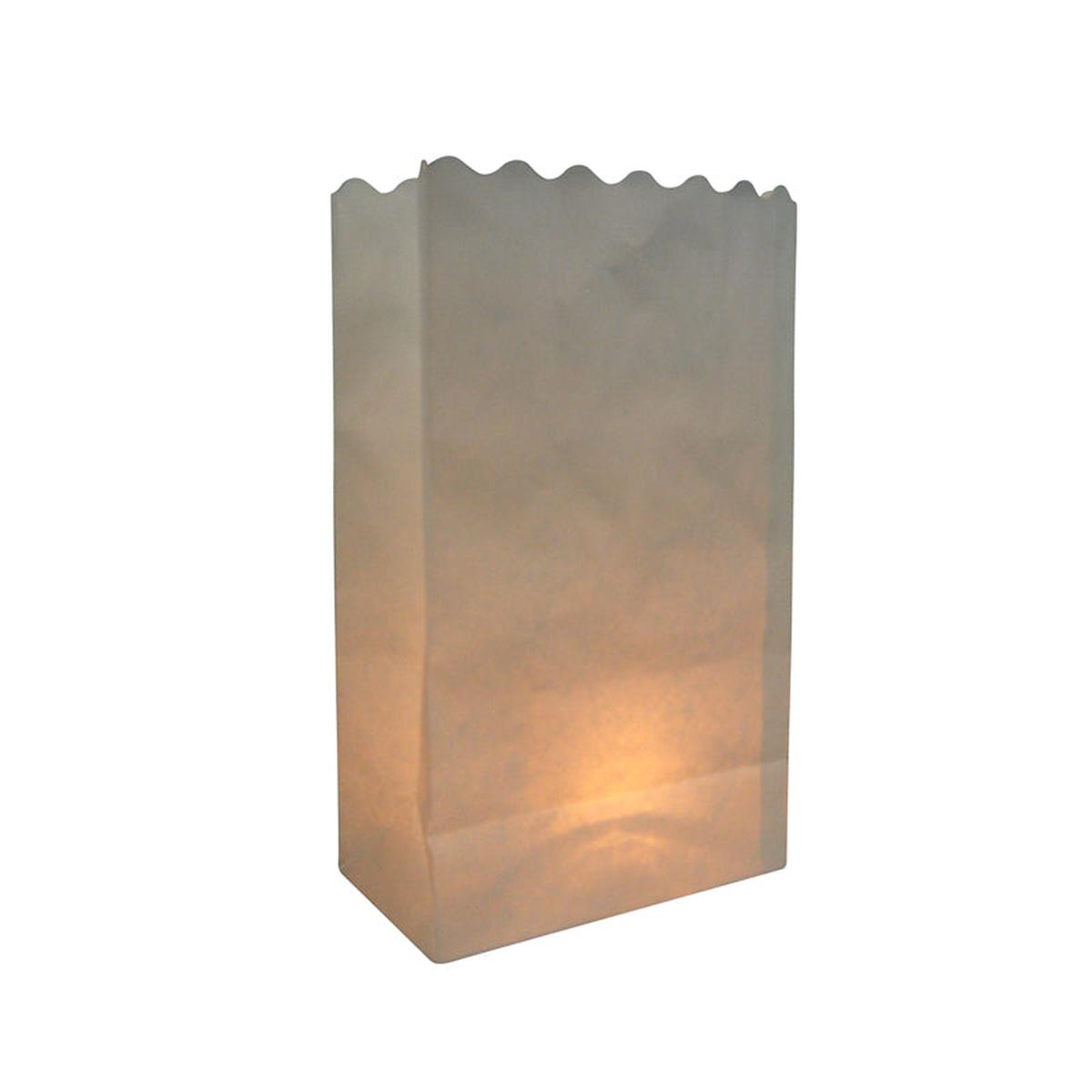 White Solid Color Paper Luminaries / Luminary Lantern Bags Path Lighting (10 PACK)