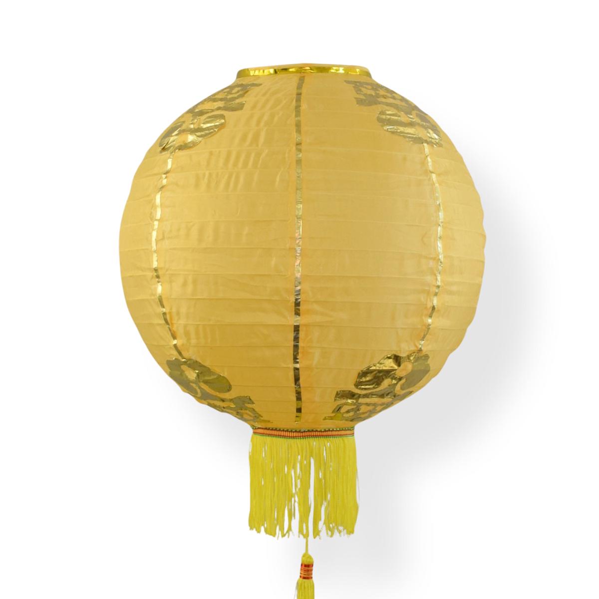 10" Gold Yellow Traditional Nylon Chinese New Year Lantern w/Tassel