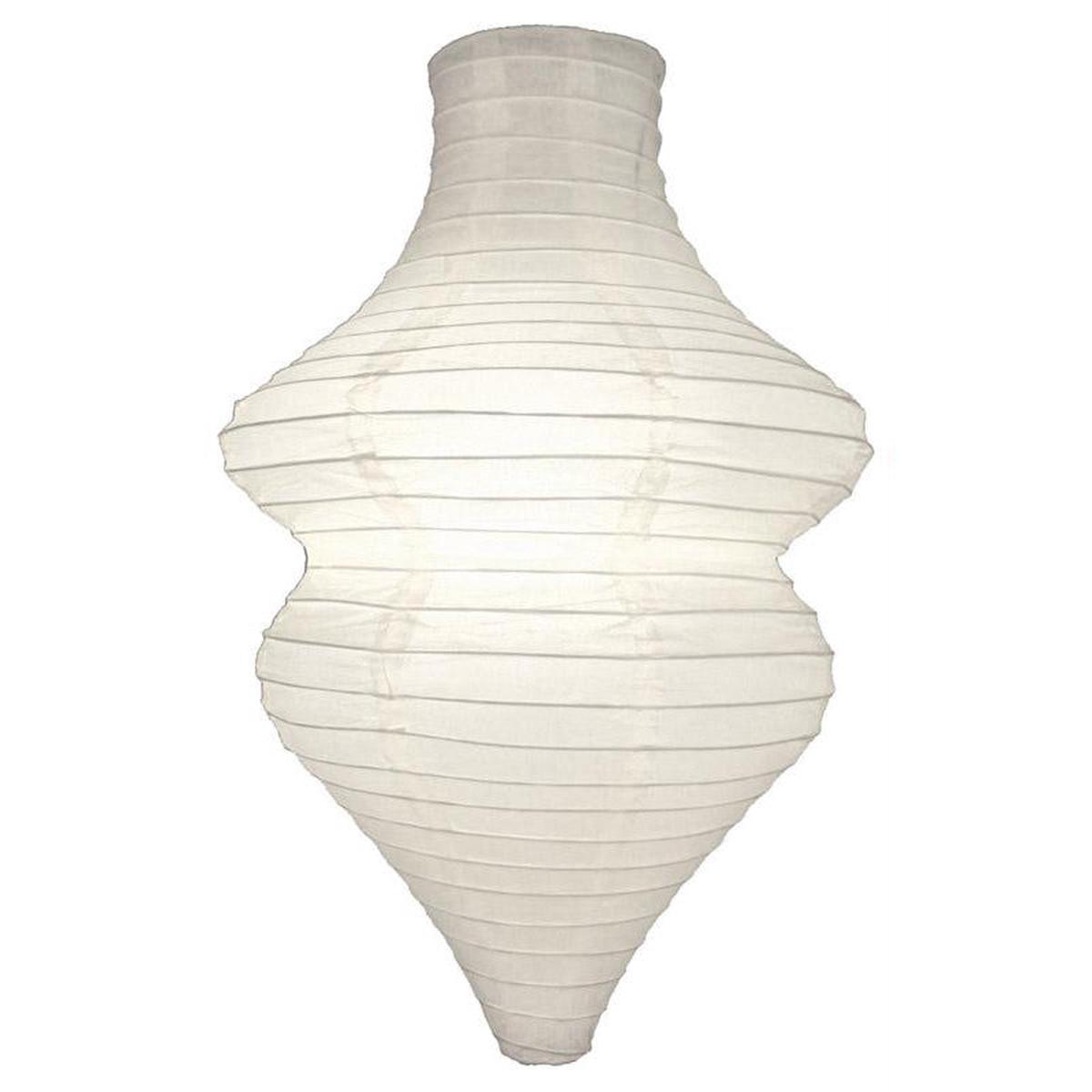 White Beehive Unique Shaped Paper Lantern, 10-inch x 14-inch