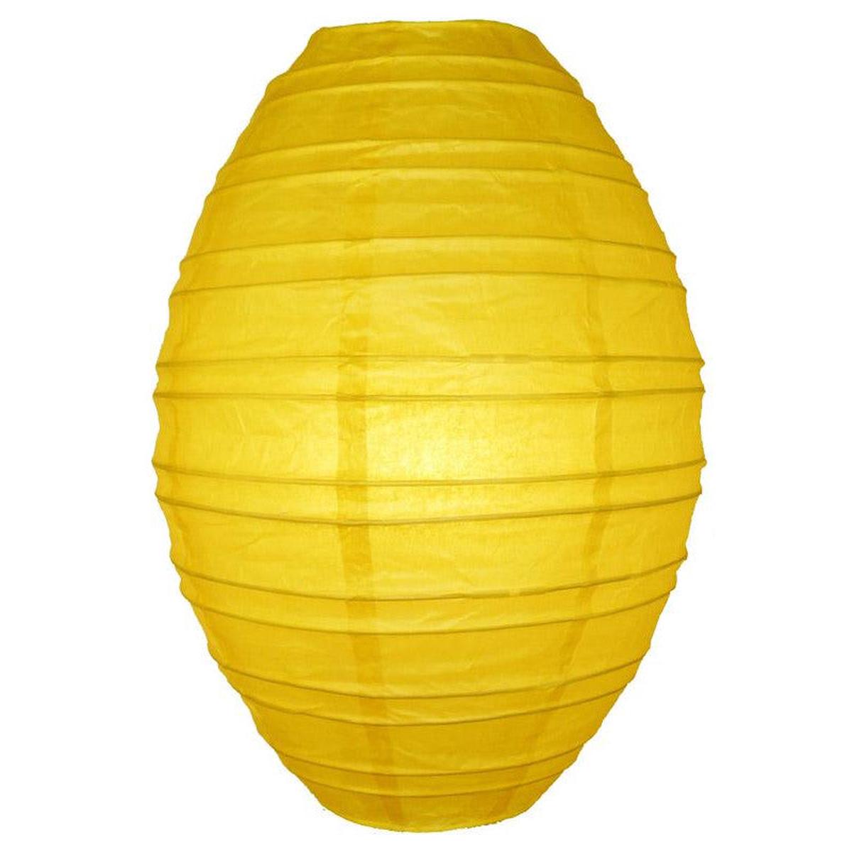 Yellow Kawaii Unique Oval Egg Shaped Paper Lantern, 10-inch x 14-inch