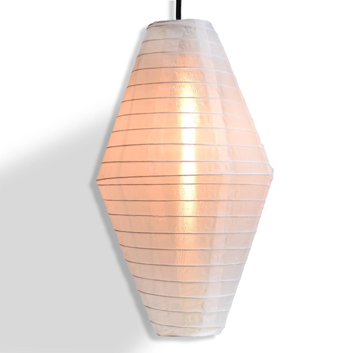 White Diamond Unique Shaped Shimmering Nylon Lantern, 12-inch x 19-inch