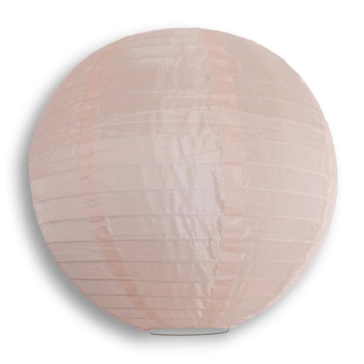 10" Rose Quartz Pink Shimmering Nylon Lantern, Even Ribbing, Durable, Hanging