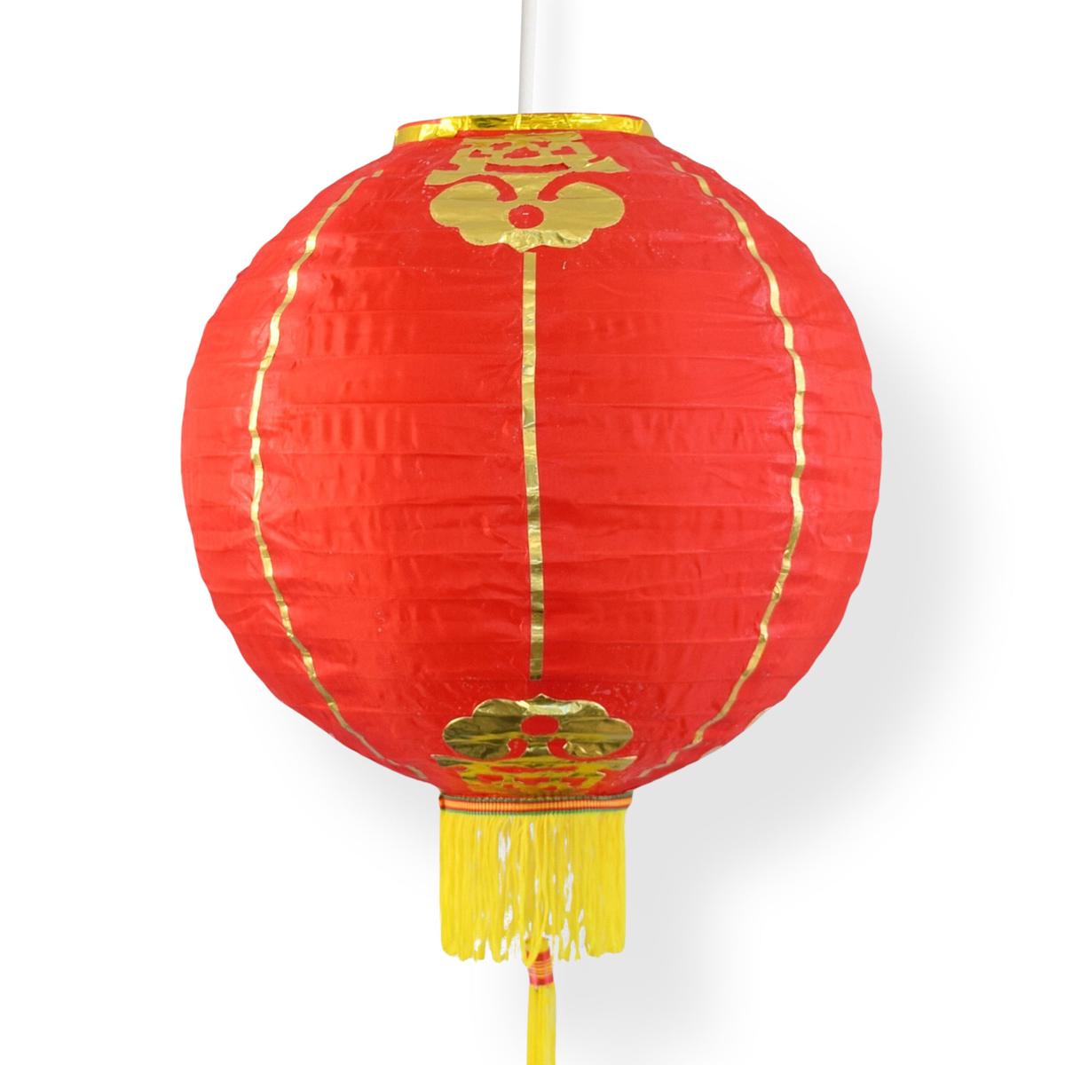 10" Red Traditional Nylon Chinese New Year Lantern w/Tassel