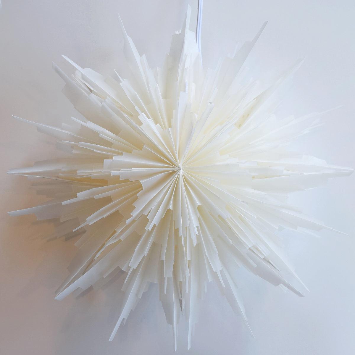 White Hiemal Snowflake Lantern Pizzelle Design - Great With or Without Lights - Ideal for Holiday and Snowflake Decorations, Weddings, Parties, and Home Decor